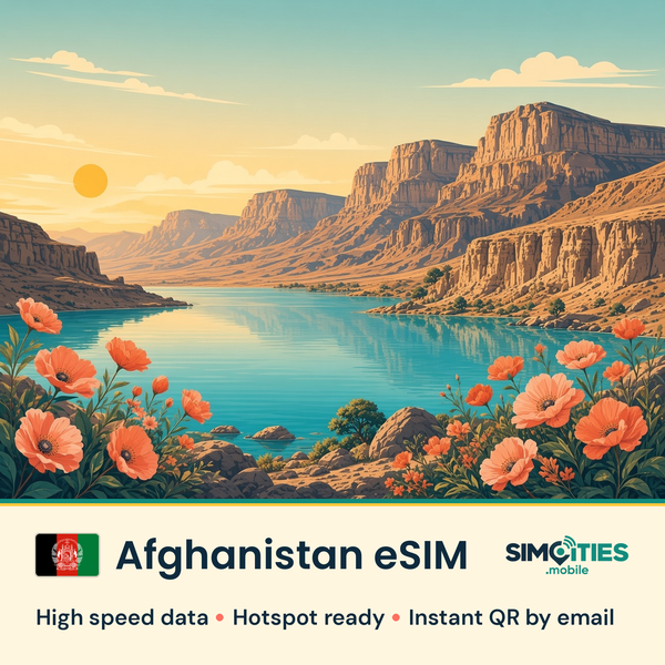 Afghanistan eSIM – high speed travel data, hotspot ready – SIMCITIES