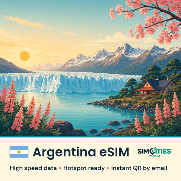Argentina eSIM – high speed travel data, hotspot ready – SIMCITIES