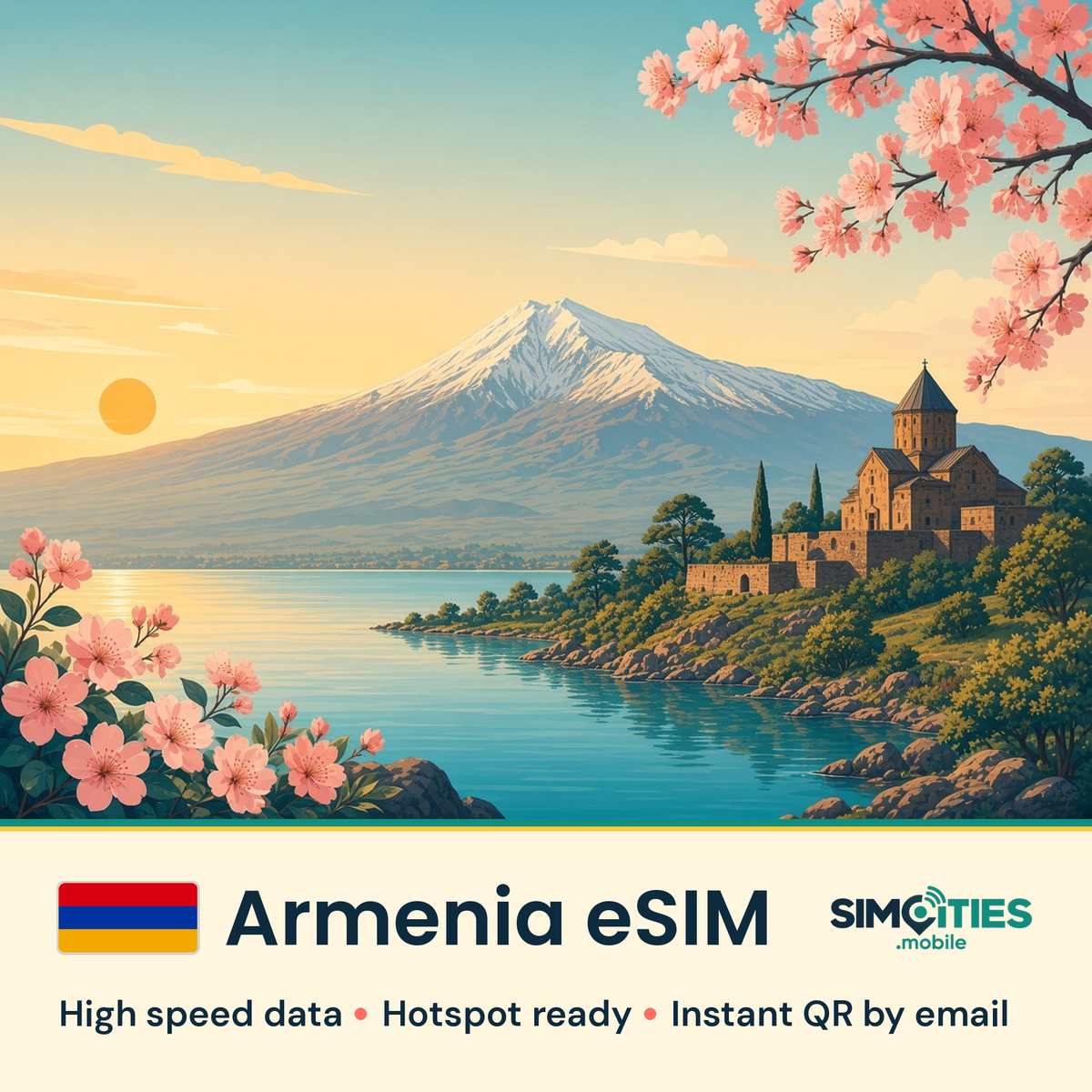 Armenia eSIM – high speed travel data, hotspot ready – SIMCITIES