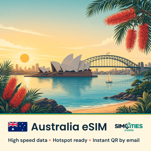 Australia eSIM – high speed internet, hotspot ready | SIMCITIES