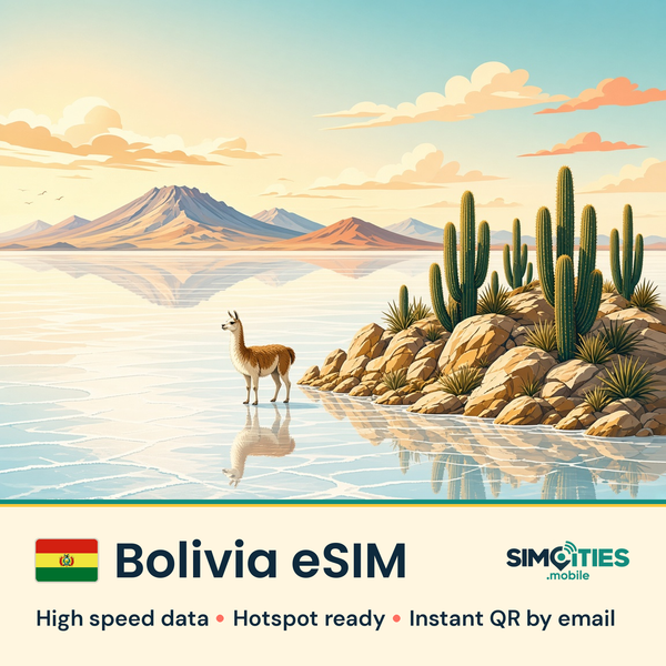 Bolivia eSIM – high speed travel data, hotspot ready – SIMCITIES