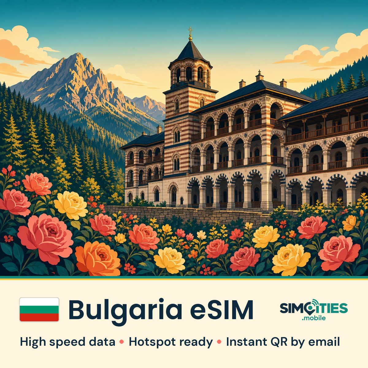 Bulgaria eSIM – high speed travel data, hotspot ready – SIMCITIES