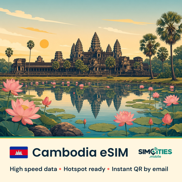 Cambodia eSIM – high speed internet, hotspot ready | SIMCITIES