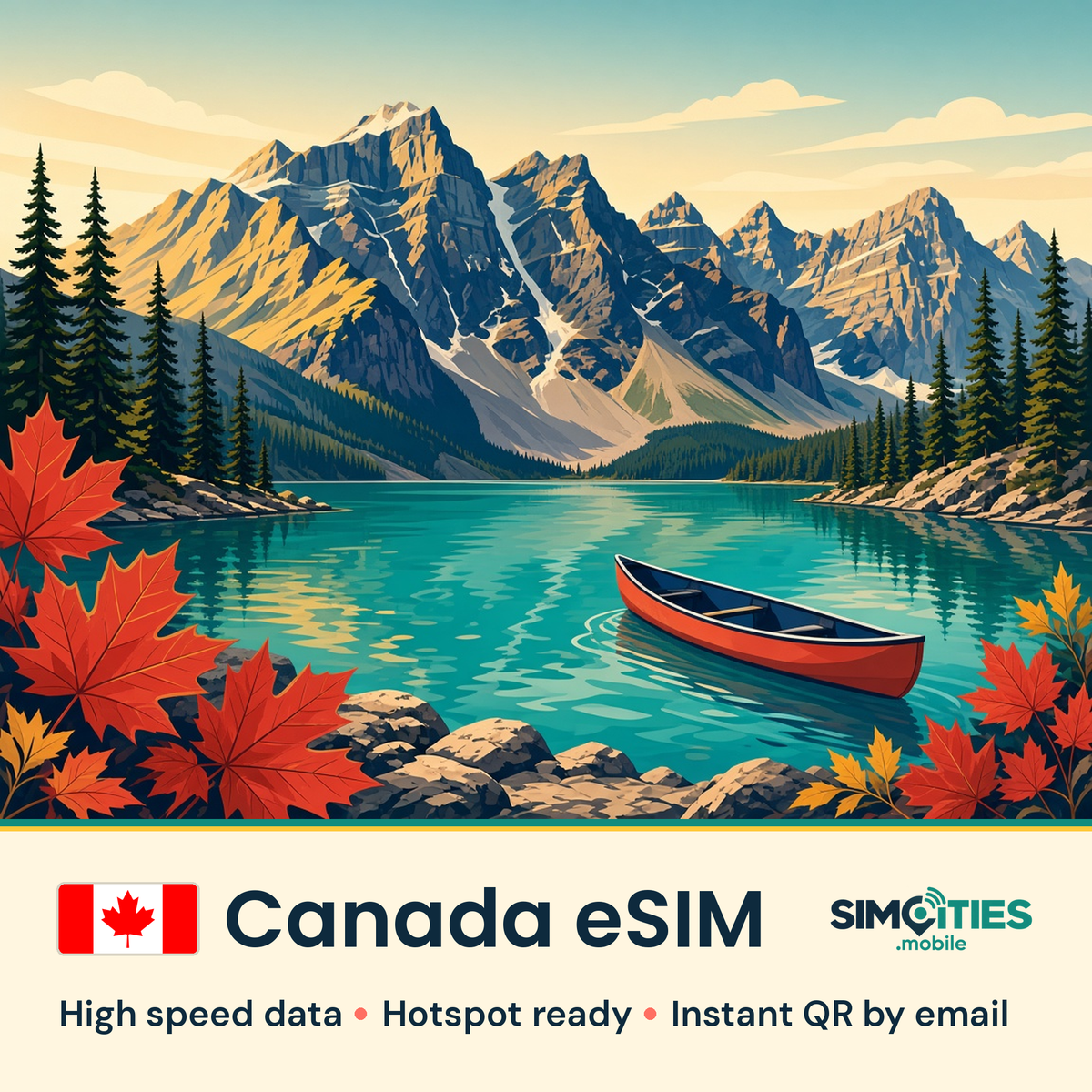 Canada eSIM – high speed travel data, hotspot ready – SIMCITIES