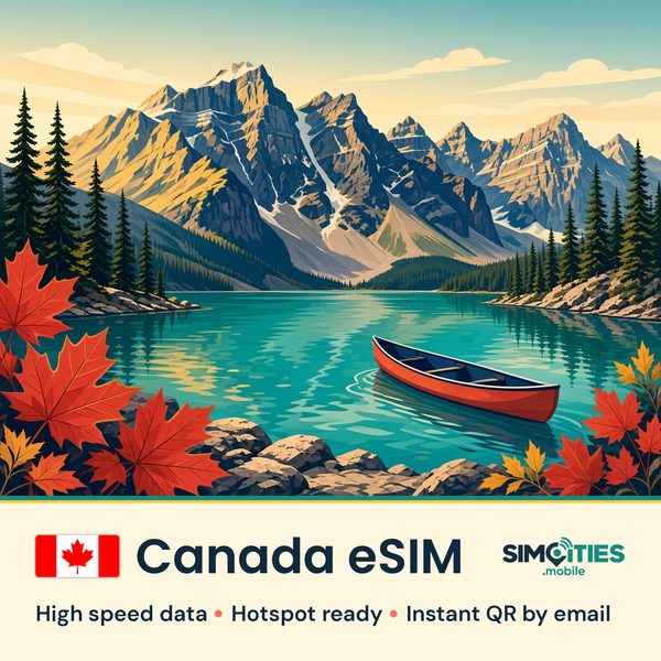 Canada eSIM – high speed travel data, hotspot ready – SIMCITIES