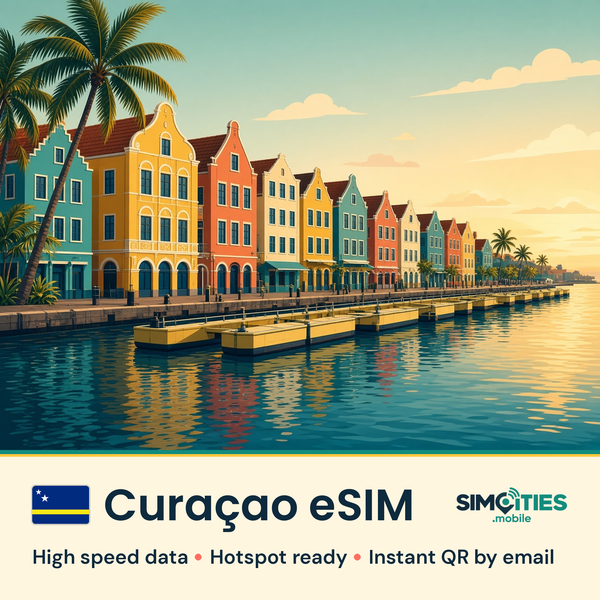 Curaçao eSIM – high speed travel data, hotspot ready – SIMCITIES