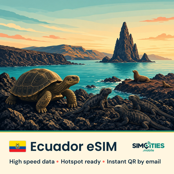 Ecuador eSIM – high speed travel data, hotspot ready – SIMCITIES