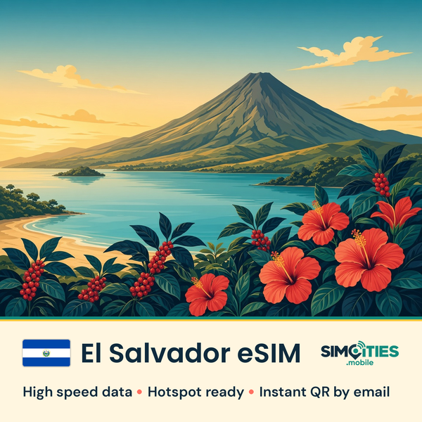 El Salvador eSIM – high speed travel data, hotspot ready – SIMCITIES