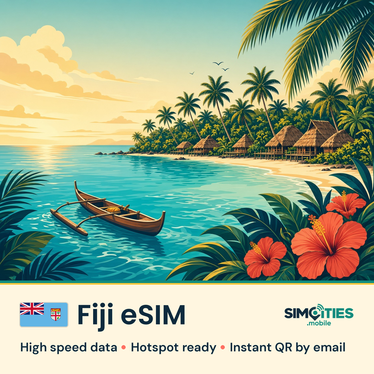 Fiji eSIM – high speed travel data, hotspot ready – SIMCITIES