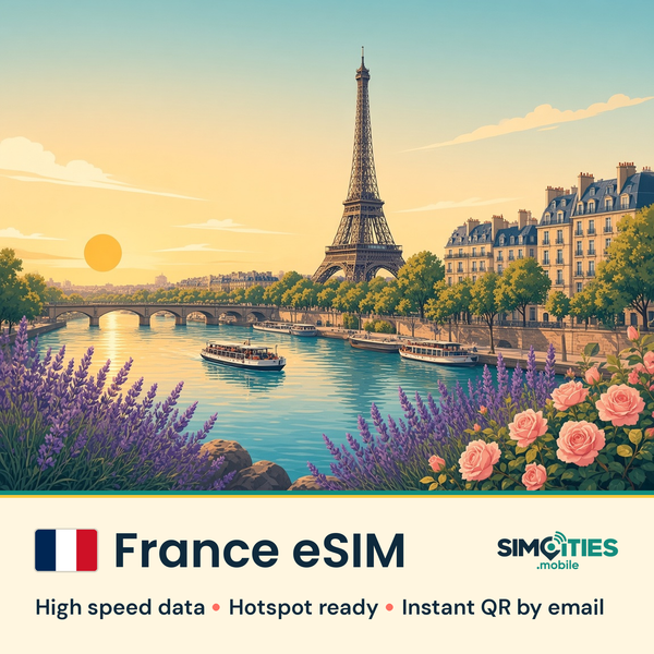 France eSIM – high speed internet, hotspot ready | SIMCITIES