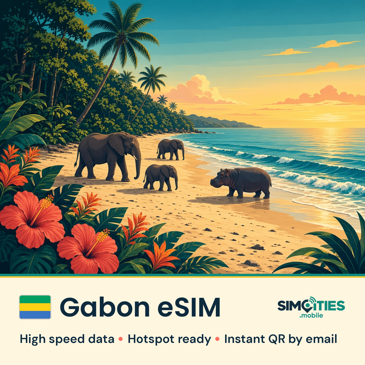 Gabon eSIM – high speed travel data, hotspot ready – SIMCITIES