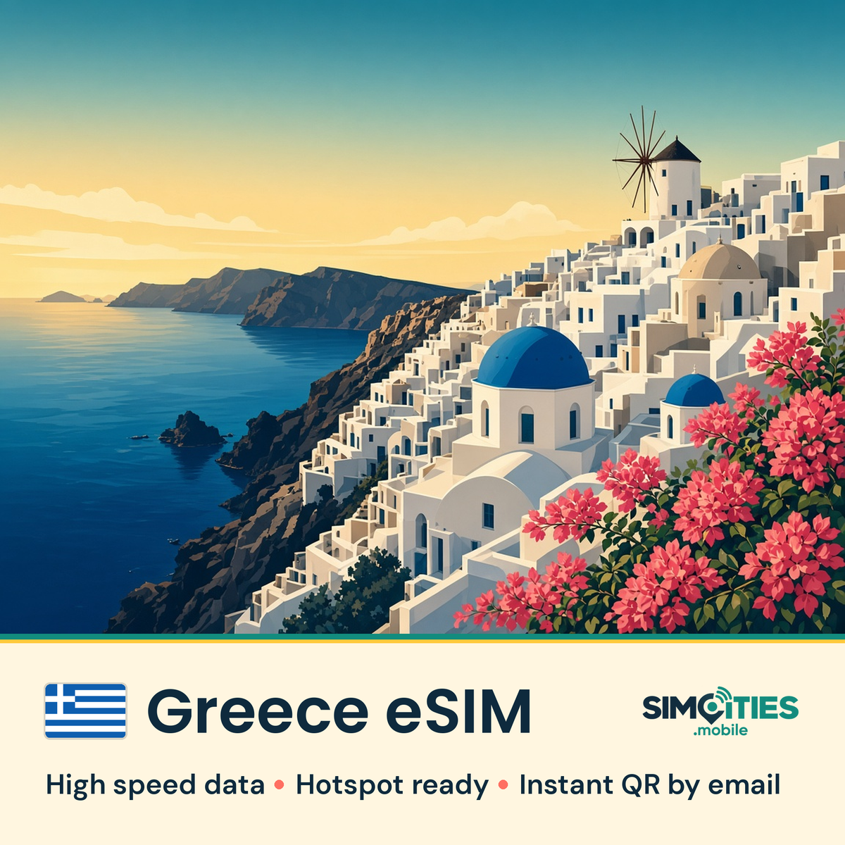 Greece eSIM – high speed travel data, hotspot ready – SIMCITIES