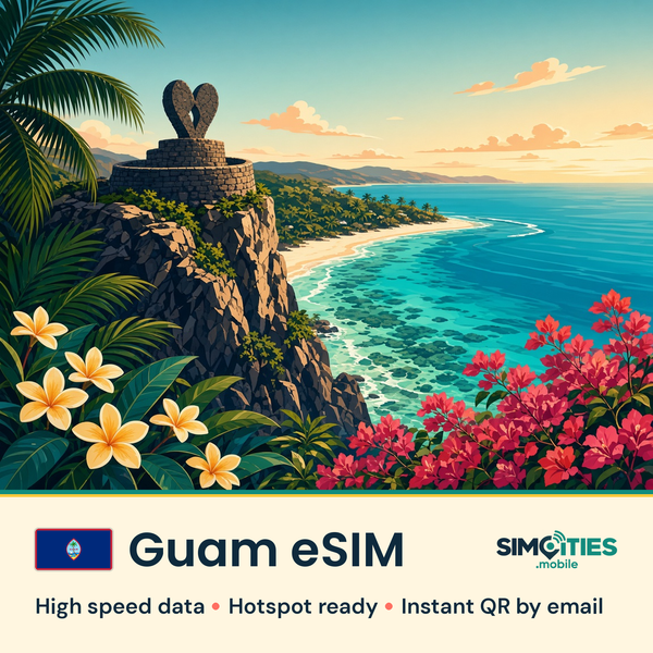 Guam eSIM – high speed travel data, hotspot ready – SIMCITIES