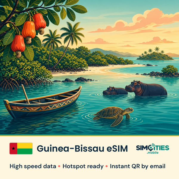 Guinea-Bissau eSIM – high speed travel data, hotspot ready – SIMCITIES