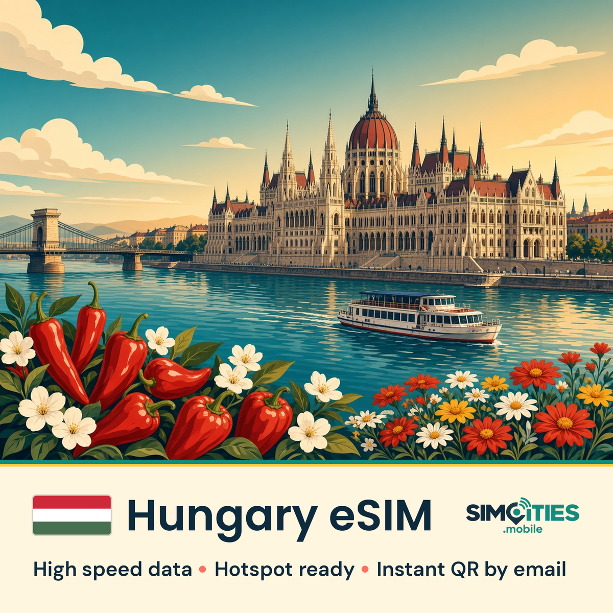 Hungary eSIM – high speed travel data, hotspot ready – SIMCITIES