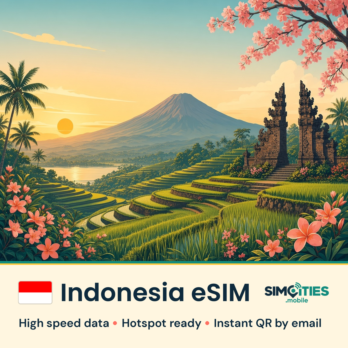 Indonesia eSIM – high speed internet, hotspot ready | SIMCITIES
