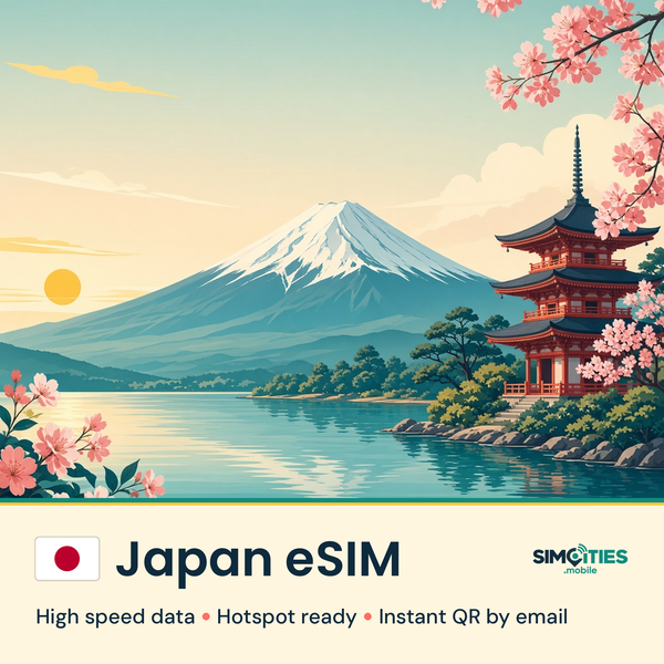 Japan eSIM – high speed travel data, hotspot ready – SIMCITIES