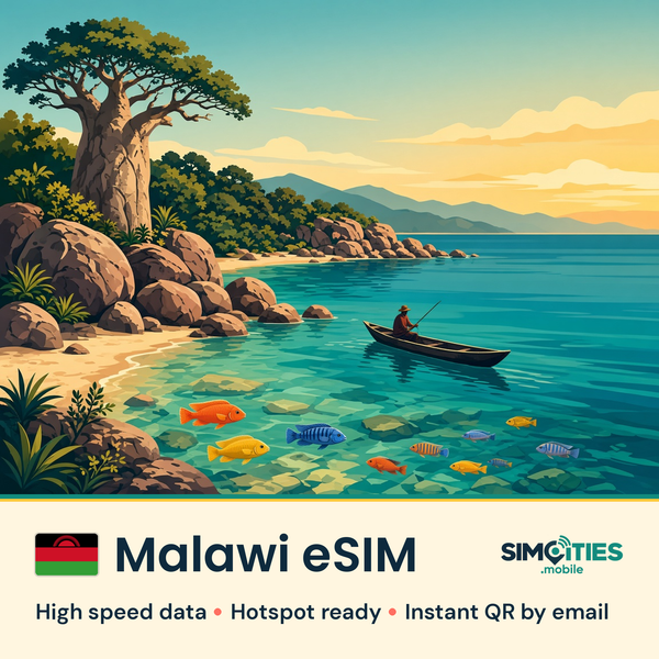 Malawi eSIM – high speed travel data, hotspot ready – SIMCITIES