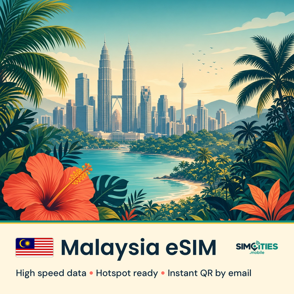 Malaysia eSIM – high speed travel data, hotspot ready – SIMCITIES