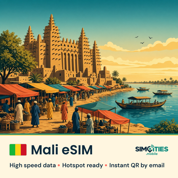 Mali eSIM – high speed travel data, hotspot ready – SIMCITIES