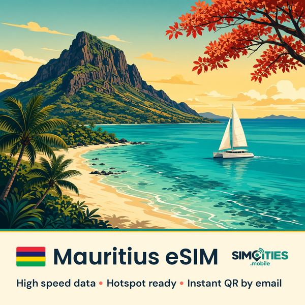Mauritius eSIM – high speed travel data, hotspot ready – SIMCITIES