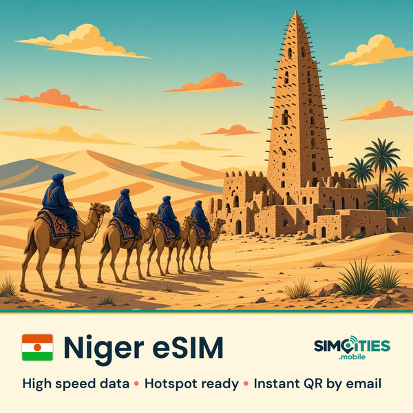 Niger eSIM – high speed travel data, hotspot ready – SIMCITIES