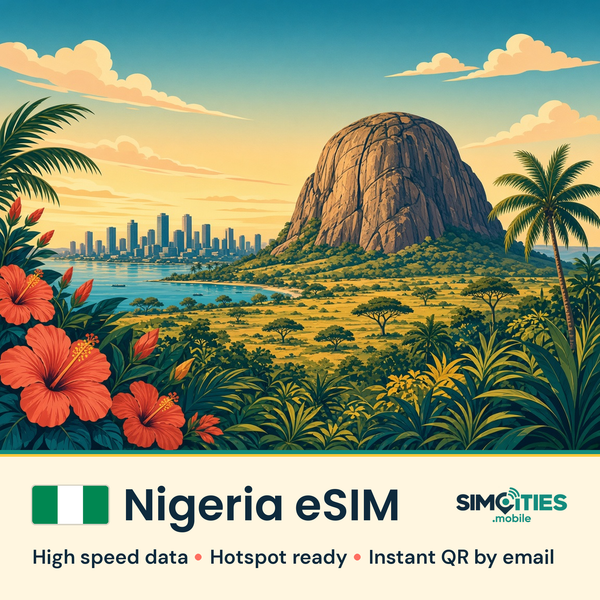 Nigeria eSIM – high speed travel data, hotspot ready – SIMCITIES