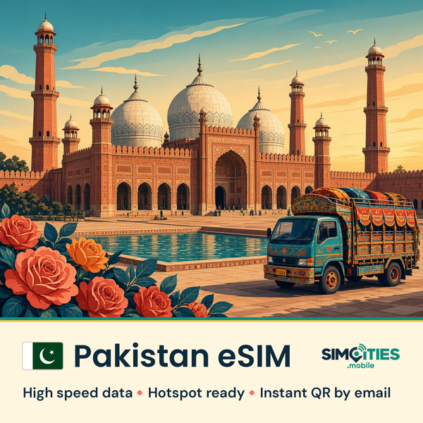 Pakistan eSIM – high speed travel data, hotspot ready – SIMCITIES