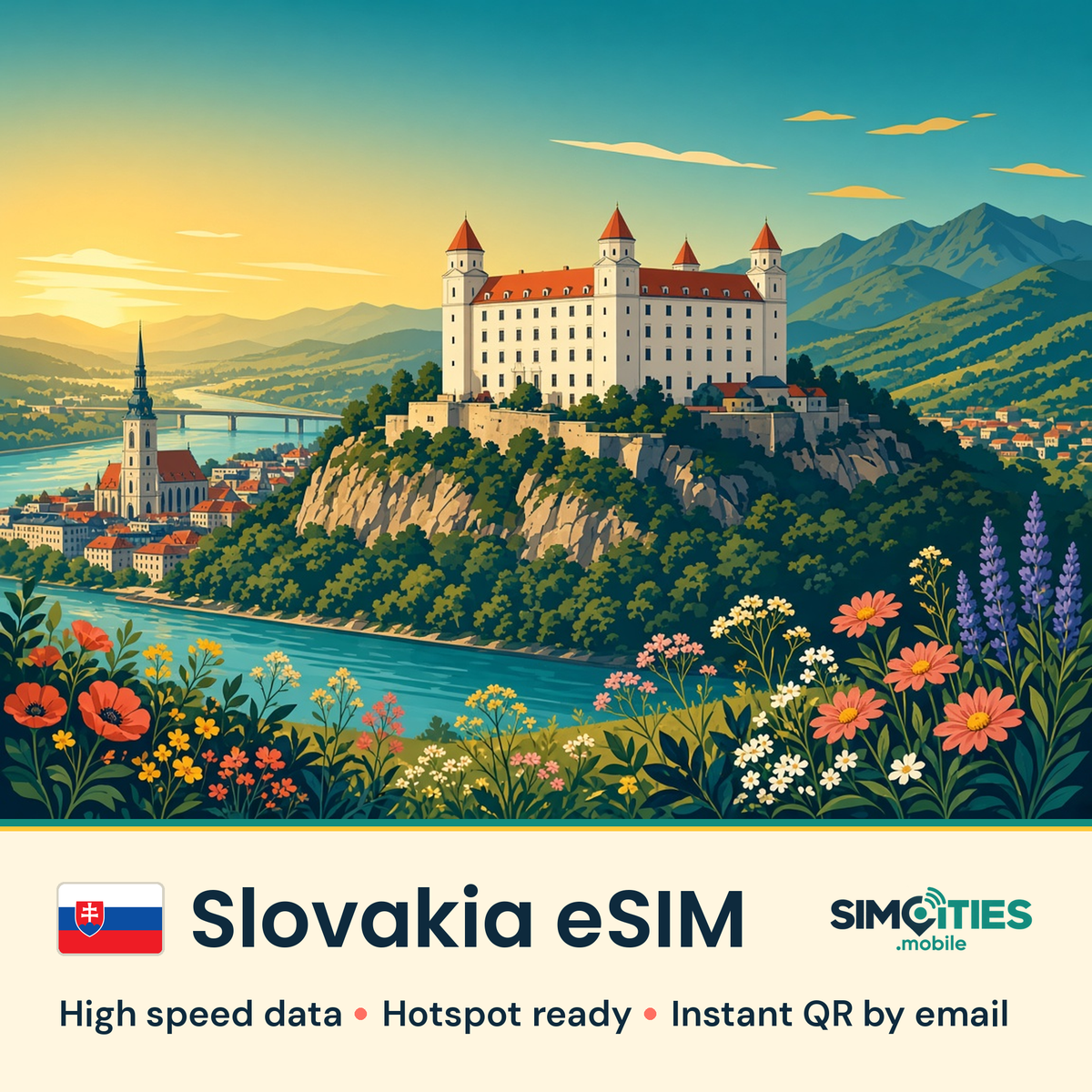Slovakia eSIM – high speed travel data, hotspot ready – SIMCITIES