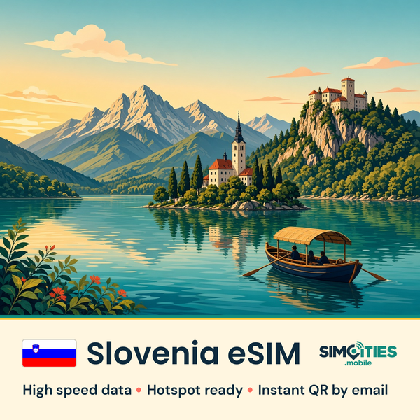 Slovenia eSIM – high speed travel data, hotspot ready – SIMCITIES