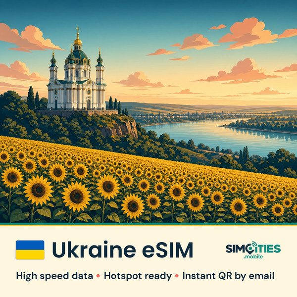 Ukraine eSIM – high speed travel data, hotspot ready – SIMCITIES