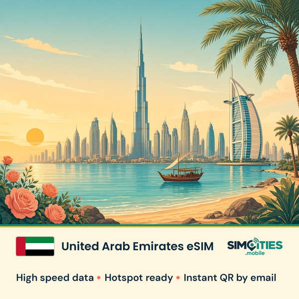 United Arab Emirates eSIM – high speed internet, hotspot ready | SIMCITIES