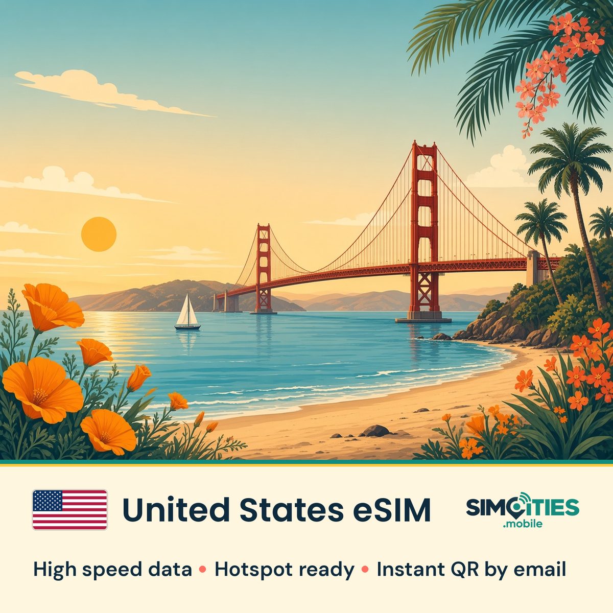 United States eSIM – high speed internet, hotspot ready | SIMCITIES