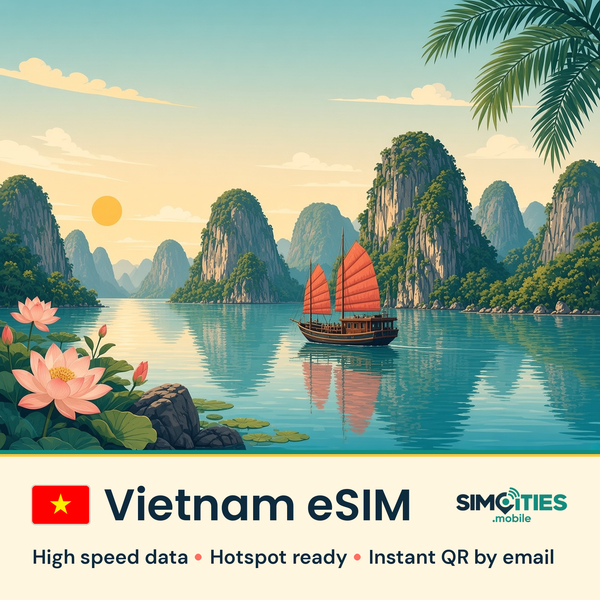 Vietnam eSIM – high speed internet, hotspot ready | SIMCITIES
